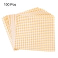 thumbnail image 3 of Uxcell 100pcs Square Checkered Wax Paper Sheets 9.84" x 9.84" for Sandwich Baking Paper, Yellow, 3 of 7