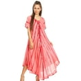 thumbnail image 5 of Sakkas Melika Tie Dye Caftan Dress - Red - One Size, 5 of 5
