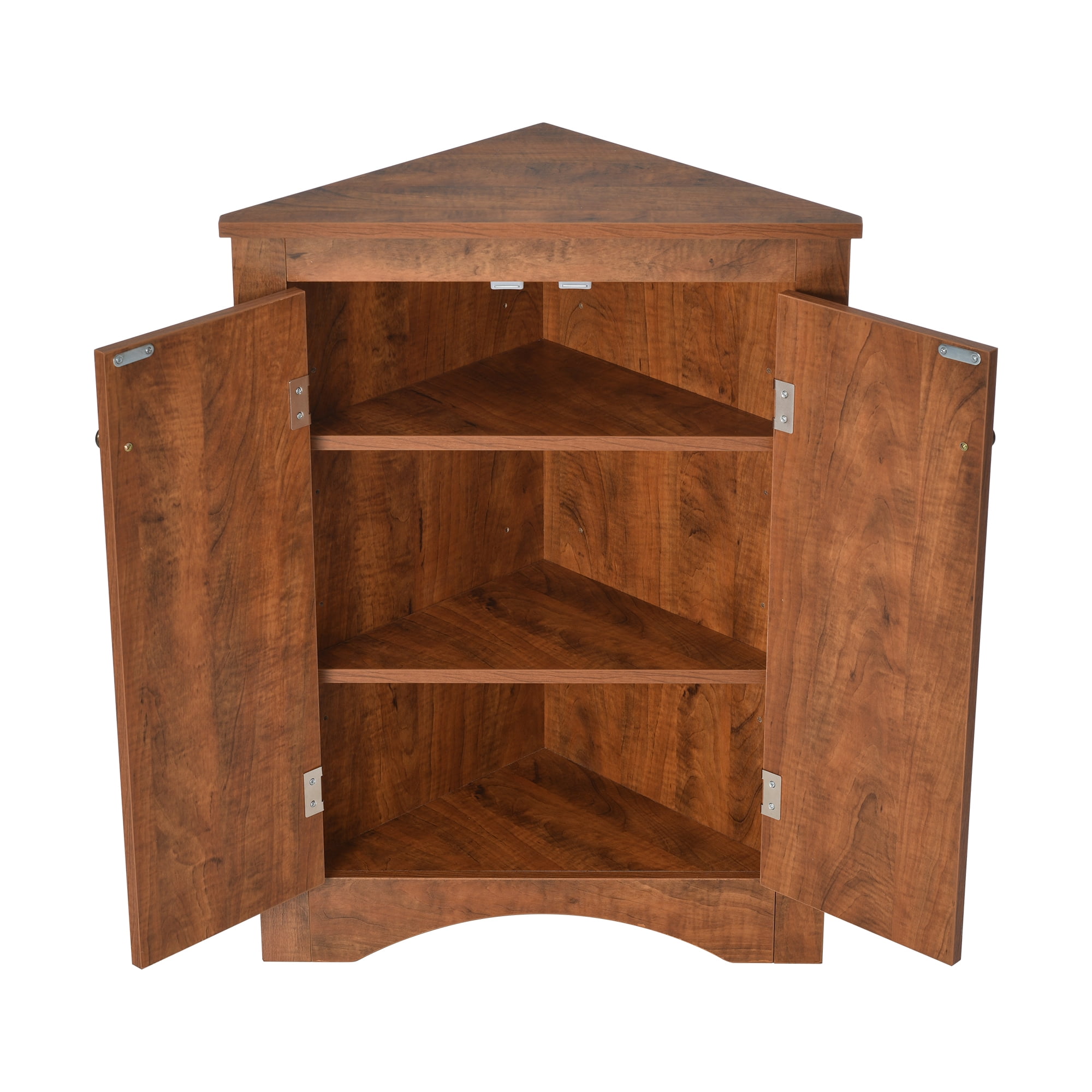 Bathroom Corner Storage Cabinet, Triangle Storage Cabinet with Adjustable Shelves, Freestanding Cabinet Organizer for Bathroom, Living Room, Kitchen