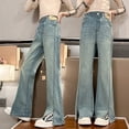 thumbnail image 4 of YunPes Teen Girls Flare Jeans High Waist Bell Bottom Pants Distressed Butterfly Patchwork Jeans Casual Cute Applique Denim Leggings, 4 of 8