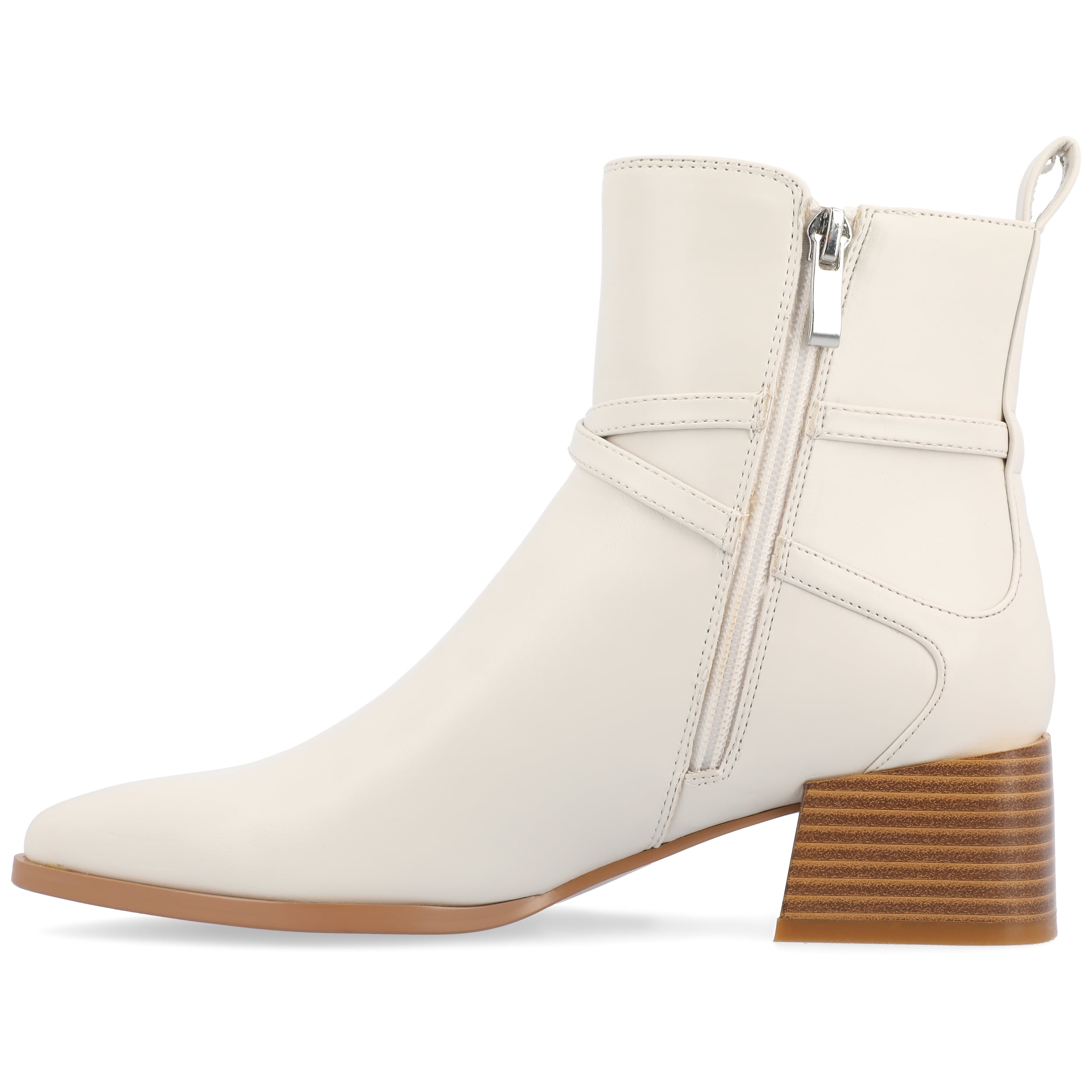 Journee Womens Estelle Stacked Heel Pointed Toe Booties, Widths Available