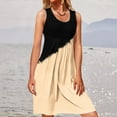 thumbnail image 2 of IROINNID Fit&Flare Dress For Women Sleeveless Round Neckline Casual Color-Blocking d Dress Strapless Contrast Color Dress, 2 of 5