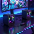 thumbnail image 5 of Curuk Wired 2.0 Channel Computer Speakers, RGB LED Mini USB Wired PC Speakers HIFI Stereo Bass for Computer Laptop Desktop, 5 of 13