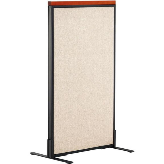 Global Industrial 694652FTN Interion Deluxe Freestanding Office Partition Panel - 24.25 x 43.5 in. - Tan