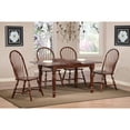 thumbnail image 4 of The Hamptons Collection Set of 2 Chestnut Brown Curved Spindle Back Wooden Dining Chairs 41”, 4 of 5