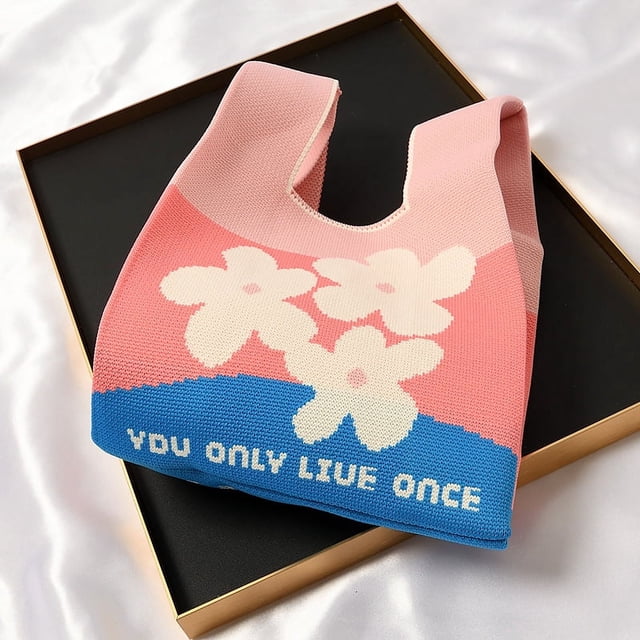 Diseño de nicho, bolso de mano de punto a juego con el color de la niña de las flores, hombro femenino para preparar una nueva personalidad versátil marea sexy 20*12*36cm