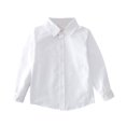 thumbnail image 6 of Fozruso Boys Basic Long Sleeve Shirts Button Down Collared Dress Shirts for Kids Back to School Wear, 6 of 6