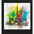 thumbnail image 2 of Colorful Eiffel Tower Adult Black Crew Neck Short Sleeve Tee-Small, 2 of 4