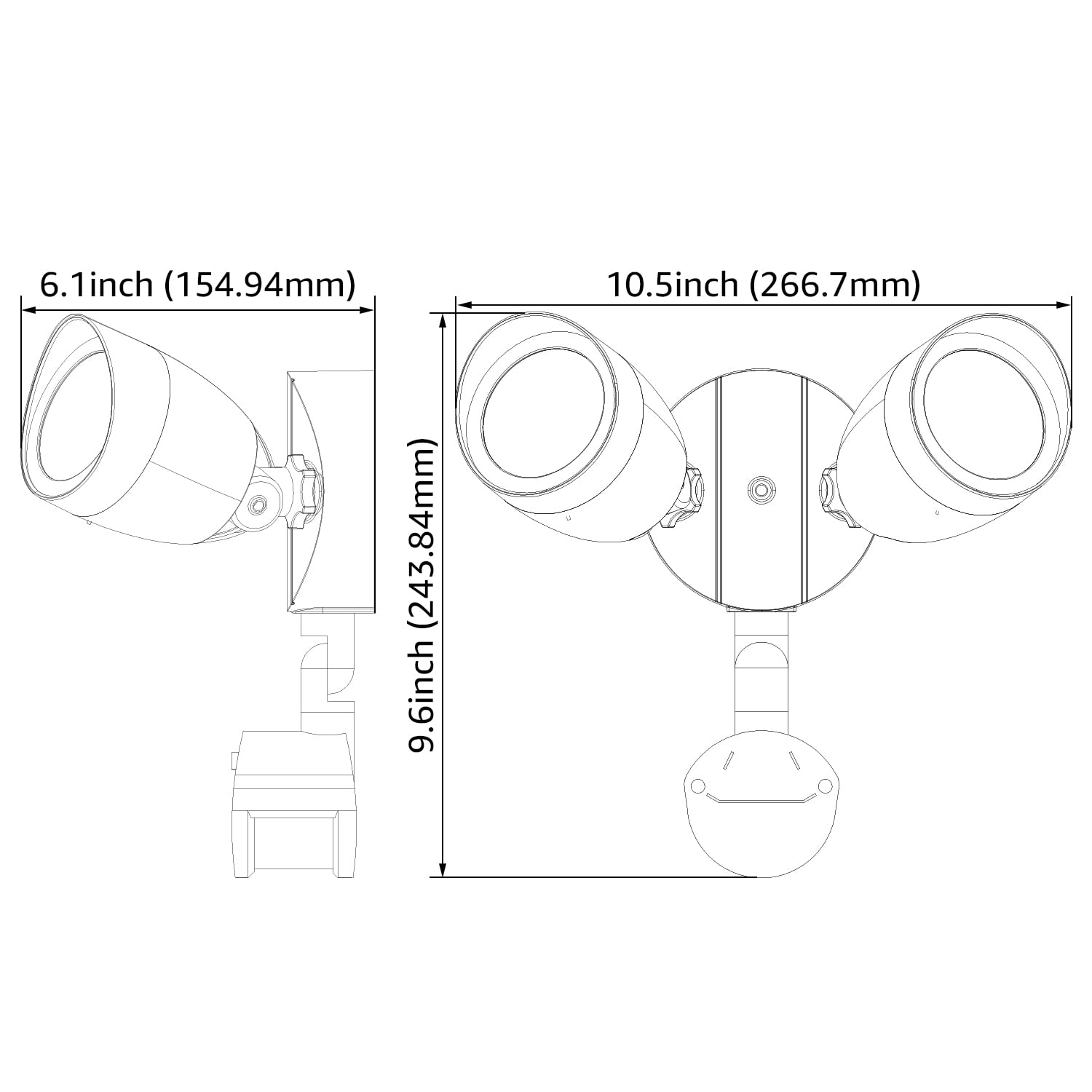 2 Pack 20W Motion Activated LED Outdoor Security Light, Dual Head Exterior Flood Light, 3000K Warm White, Bronze