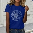 thumbnail image 2 of JFGHDG Short Sleeve Shirts for Women T Shirts for Women Women Blouses Oversized Graphic Tshirts for Women Short Sleeve Tees Tshirts Shirts for Women Womens T Shirts Blue M, 2 of 5