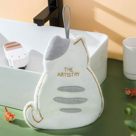 

Dealovy Absorbent Hand Towel Cute Children Can Be Hung Hand Towel Coral Velvet Housework Cleaning Rag Kitchen Appliances