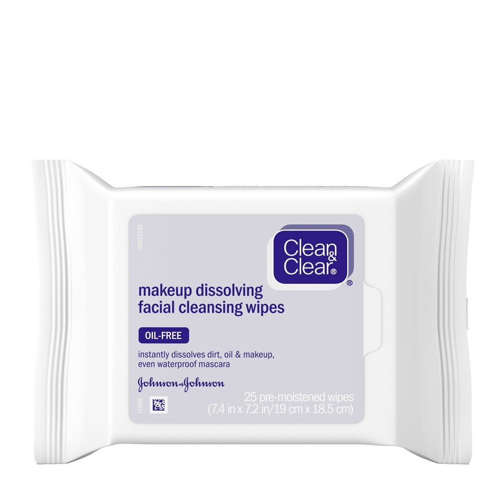 Clean & Clear OilFree Makeup Dissolving Facial Cleansing Wipes 25 ct