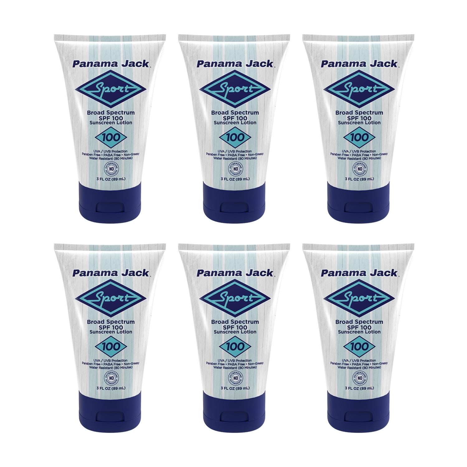 Panama Jack Sport Sunscreen Lotion - SPF 100, Broad Spectrum UVA/UVB Protection, Non-Greasy, PABA, Paraben, Gluten & Cruelty Free, 3 FL OZ (Pack of 2)