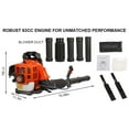 thumbnail image 5 of Meoldis 52cc Backpack Leaf Blower Gas Powered, 550 CFM 230 MPH Handheld Lawn Blower with Low Noise Engine & Ergonomic Harness, for Yard Debris, Leaves, Snow Clearing, 5 of 7