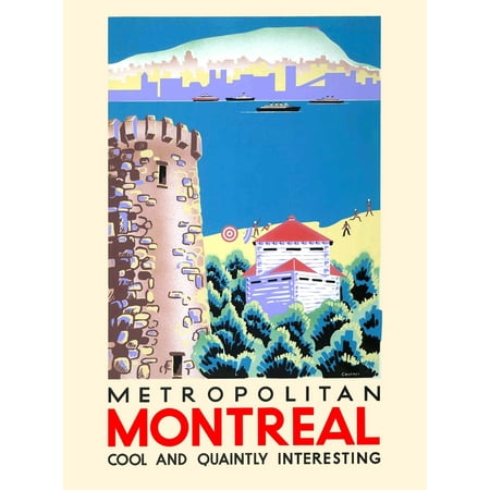 Metropolitan Montreal Cool and Quanitly Interesting  Canadian Travel Poster promoting the city of Montreal Poster Print by