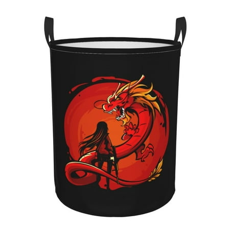 DouZhe Waterproof Collapsible Large Laundry Baskets, Anime Girl Dragon ...