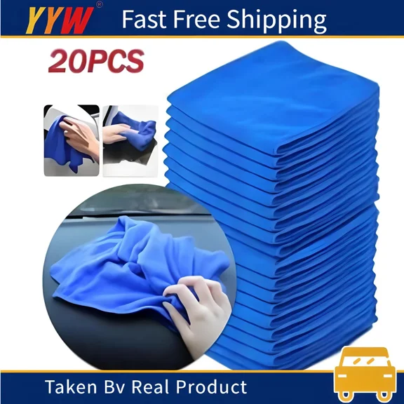 20Pcs Microfiber Cleaning Cloth No-Scratch Rag Car Polishing Detailing Towel