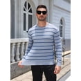 thumbnail image 4 of COOFANDY Men's Striped Crewneck Sweaters Long Sleeve Knit Pullover Lightweight Slim Fit Sweater, 4 of 8