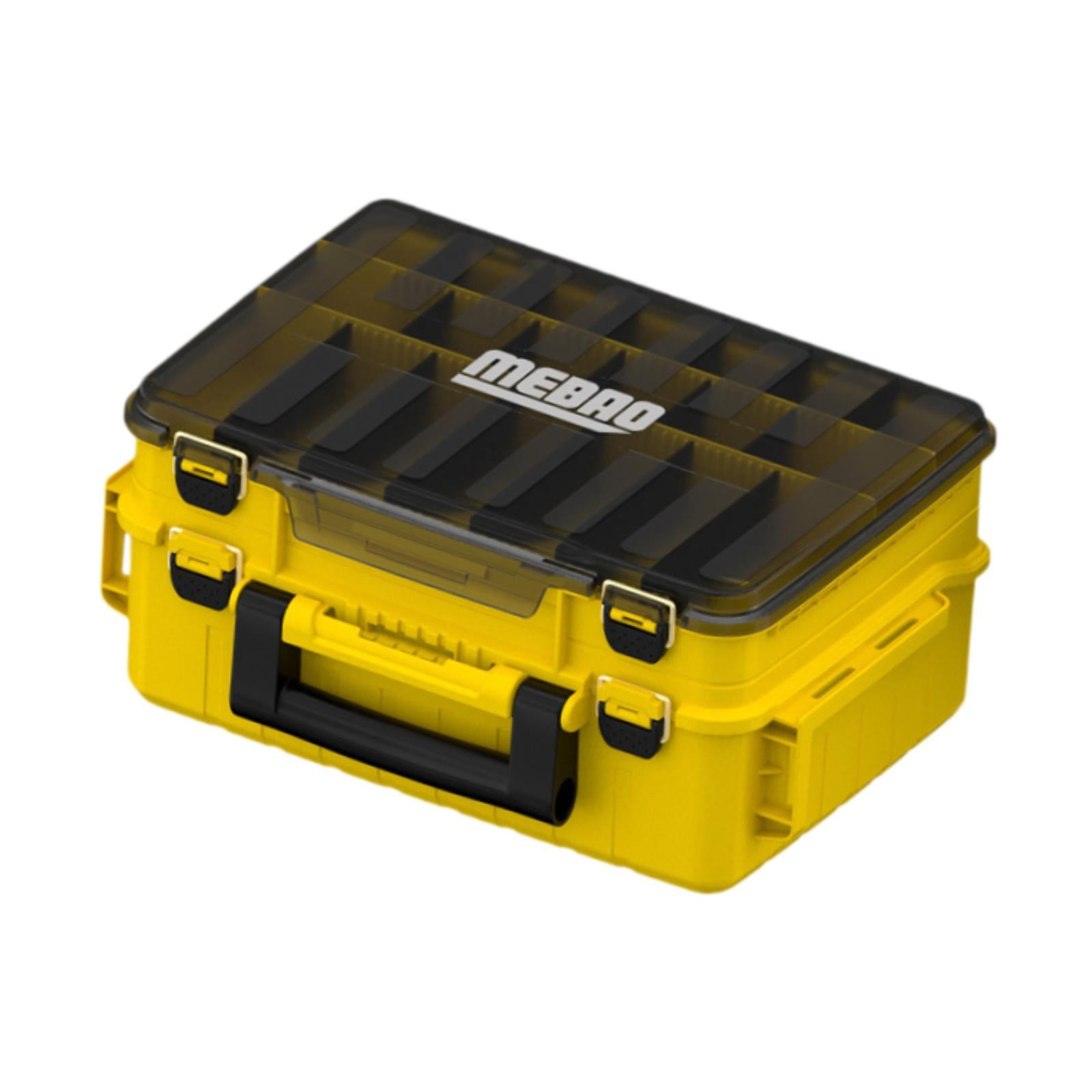 Wswqop Fishing Tackle Box Container Lightweight Accessories Holder Organizer for Travel yellow