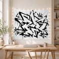 thumbnail image 5 of Graffiti Lines Geometric with Textured Lines Sharp Jagged, Mystical Fantasy for Space Lovers, Galaxy Room Decor, Housewarming Gift, Tapestry Wall Hanging for Bedroom and Dorm, 5 of 7