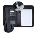 thumbnail image 2 of Portable Professional Business Portfolio Padfolio Folder Document Case Organizer A5 PU Leather Zippered Closure with Calculator Card Holder Memo Note Writing Pad, 2 of 7