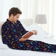 thumbnail image 6 of Susaid Games Print Men's Long Sleeve Pajama Set, Two-Piece Button-Down Loungewear PJs Set, Comfortable Sleepwear for Relaxation-Medium, 6 of 7