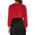 thumbnail image 3 of INSPIRE CHIC Formal Bolero for Women's Evening Dressy Faux Fur Shrug Jacket XS Red, 3 of 7