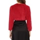 thumbnail image 3 of BOLERO CHIC FORMAL INSPIRADO para vestido de noche de mujer, chaqueta de piel sintética M roja, 3 of 6