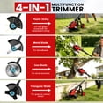 thumbnail image 6 of Tanbaby 12-inch Cordless Weed Wacker, 21V Electric Weed Eater, with 2 x 3.0 Ah Battery & 4 Types Blades, Brush Cutter/Grass Trimmer with Wheel for Yard Garden Clearing, 6 of 10