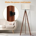 thumbnail image 4 of LEPOWER Wood Tripod Floor Lamp, Mid Century Standing Lamp, Modern Design Floor Light for Living Room, Bedroom and Office, Flaxen Lamp Shade with E26 Lamp Base Brown, 4 of 8