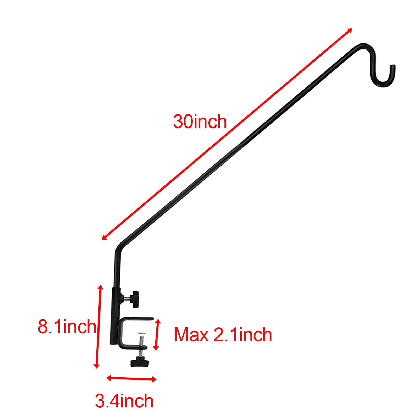 Deck Heavy Duty Hook, Single Piece Solid Rod with Non-Slip Clamp for Bird Feeders, Planters, Suet Baskets, Lanterns, Wind Chimes, Potted Plants（Black）