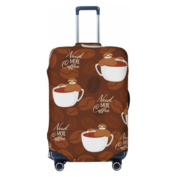 Xecao Sloths Need More Coffee print Elastic Luggage Cover, with double-sided print , is perfect for travel, business, and daily use
