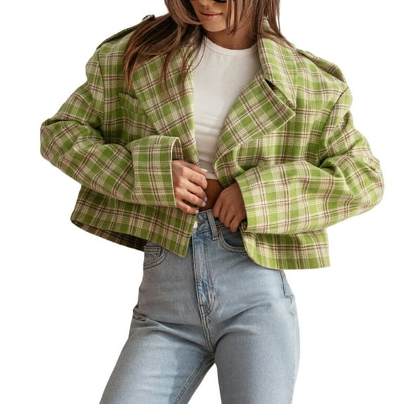 Weikingp Sweater Blazer For Women 2025 Women'S Blazers & Suit Jackets Womens Blazers Dressy Casual Short Blazers For Women Tweed Blazer Green L