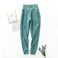 thumbnail image 2 of safuny Women's Jogger Sweatpants Fleece Pants Holiday Teen Solid Color Elastic Waist Trendy Trousers Casual Comfy Workout Streetwear Girls Clearance Green M, 2 of 6
