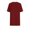 thumbnail image 7 of APEXFWDT Women's Cotton Linen Loose Dress Summer Crew Neck Short Sleeve Dress with Pockets, Knee Length Casual Dress,S,Wine, 7 of 7