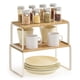 thumbnail image 1 of Estante Organizador, Juego de 2 Estantes para Mostrador, Organizador Cocina, Especiero, Apilable, Metal y Bambú, Beige Natural, 1 of 7