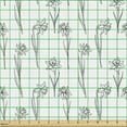 thumbnail image 2 of Ambesonne Floral Fabric by the Yard Upholstery, Narcissus Flowers Pattern, 1 Yard, Dark Grey and White, 2 of 5
