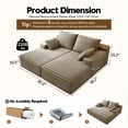 thumbnail image 2 of 80" Oversized Double Chaise Lounge Chair, Plush Upholstered Sectional Sofa Bed, Deep Seat Sleeper Couch with Pillows, Modern Memory Foam Loveseat for Living Room ，Bedroom, No Assembly Required，Camel, 2 of 10