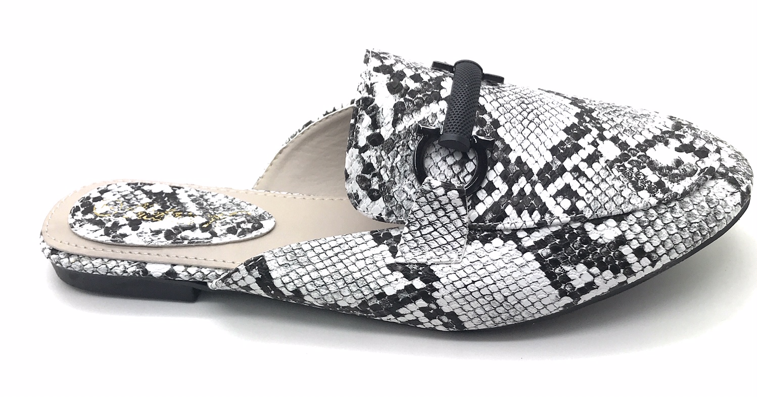Victoria K Snake Skin Slip On Mules (Women)