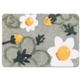 thumbnail image 1 of Alfombrillas de baño de microfibra REGALWOVEN, alfombrillas de baño de flores lindas antideslizantes, alfombrillas de baño suaves y absorbentes, lavables a máquina en gris 16" x 24", 1 of 6