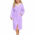 thumbnail image 3 of Bovxnpu Boys Girls Robes Hooded Long Sleeve Big Pocket Mid Length Bath Robe Outfits, 3 of 8