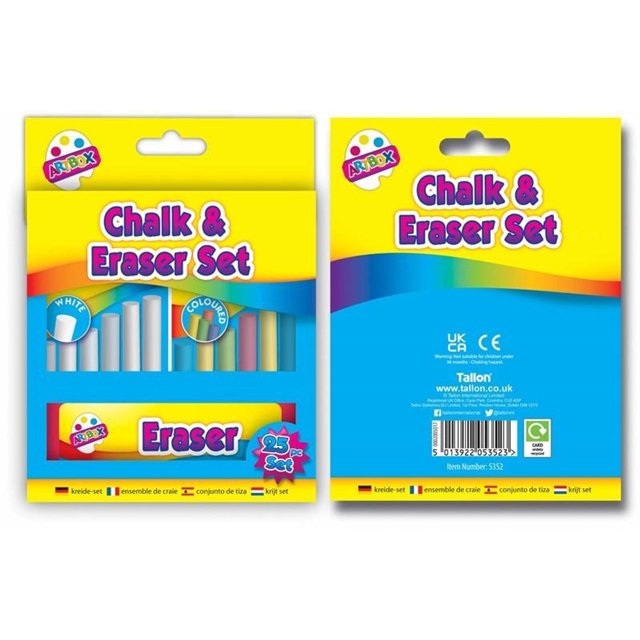ArtBox Ensemble de Craie et Gomme (Lot de 25)