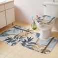 thumbnail image 2 of Retro Palm Trees Bath Mat 3 Piece Bathroom Rug Set, Summer Botanical Vintage Watercolor Non Slip Bath Rug Contour Mat and Toilet Lid Cover, Absorbent Shower Mats Soft Bath Rugs and Mats Sets, 2 of 8