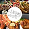 thumbnail image 4 of Unique Bargains Air Fryer Double Layer Rack 7" Square Rack with 4 Skewers, 4 of 6