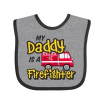 Inktastic My Daddy is a Firefighter with Fire Truck Boys or Girls Baby Bib