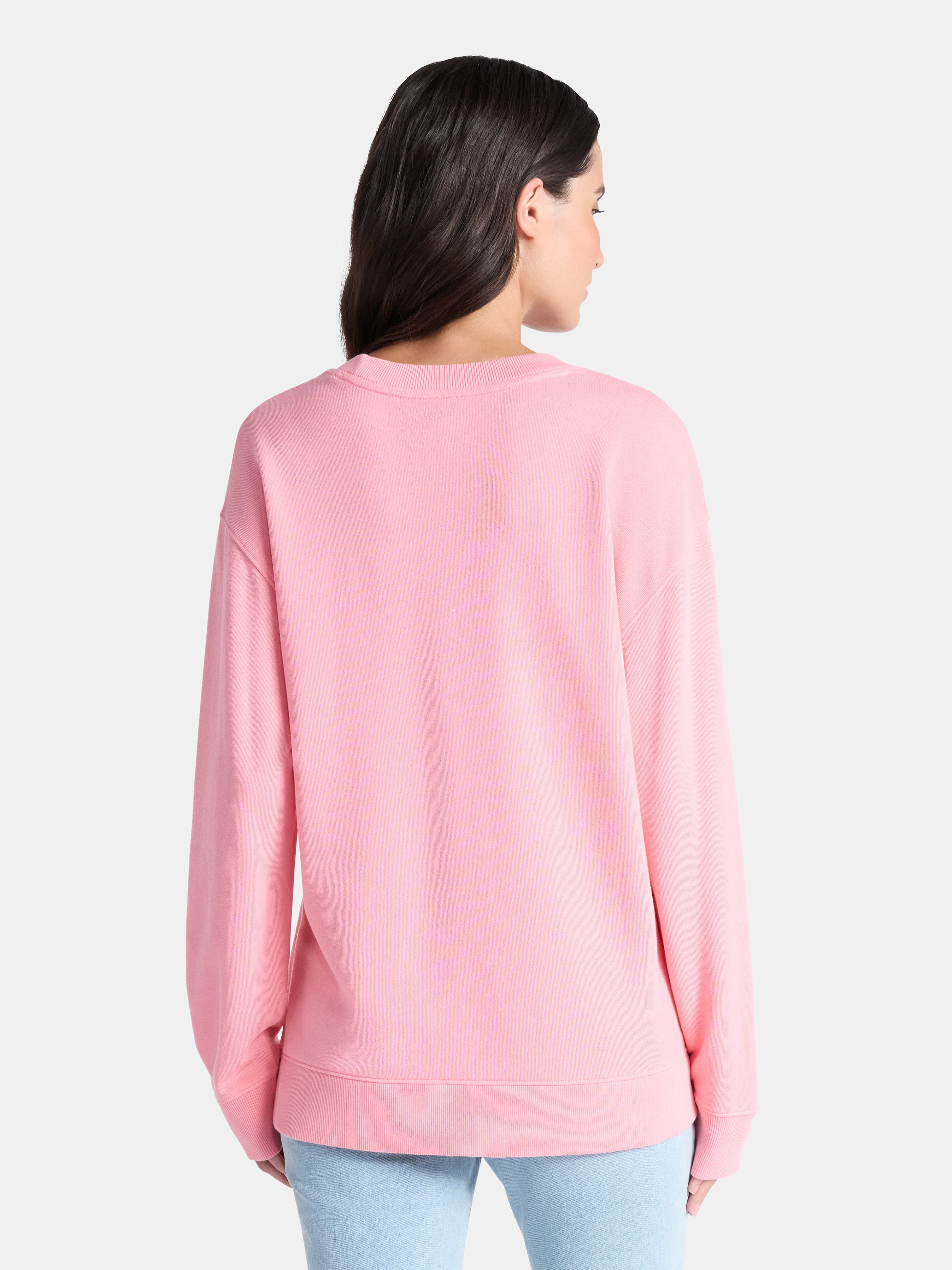 Time and Tru Women's and Women's Plus Crewneck Sweatshirt with Long Sleeves, Sizes XS-4X