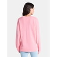 thumbnail image 2 of Time and Tru Women's and Women's Plus Crewneck Sweatshirt with Long Sleeves, Sizes XS-4X, 2 of 5