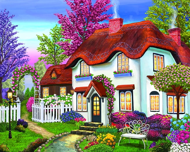 Roses House Cottage Cosy 05679 1000 Piece Classic Collection Jigsaw Puzzle Toy 