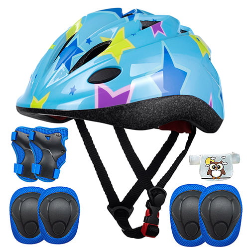 7X/set Kids Cycling Protective Gear Bike Helmet Knee Wrist Elbow Guard RollerN4X 