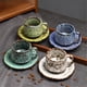 thumbnail image 5 of Juego de taza de café/té con platillo de cerámica vintage de gres, 5 of 7